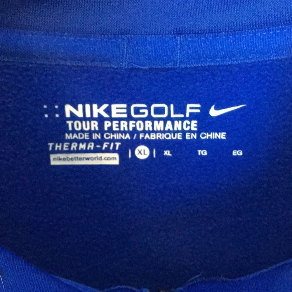 Nike Golf Mens 1/4 Zip Blue Long Sleeve Fleece Pullover Shirt - sz XL